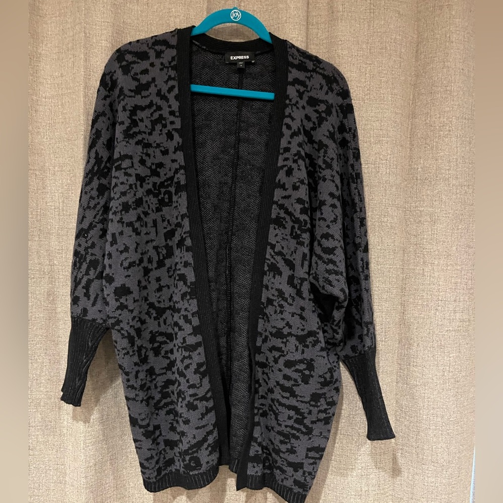 Express Leopard Print Cardigan, - Picture 2 of 7